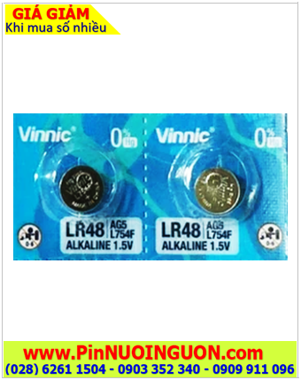 VINNIC AG5, LR754, 393, LR48 _Pin cúc áo 1.5v Alkaline VINNIC AG5, LR754, LR48